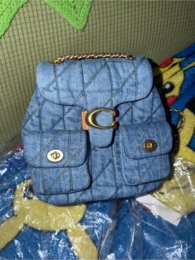 Like new coach tabby denim backpack